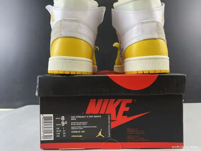 Air NRG Dark Yellow-Cone 1 AQ0818-149 Powder White Off-White x Jordan 0524